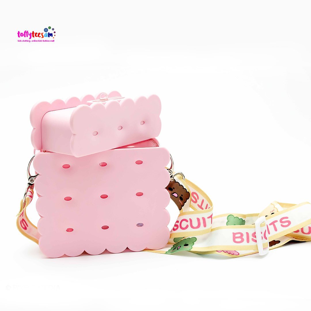 Biscuits Shape Water Bottle Square Water Bottle with Lid Drinking Bottle Adjustable Shoulder Strap Leak Proof Travel Cup
