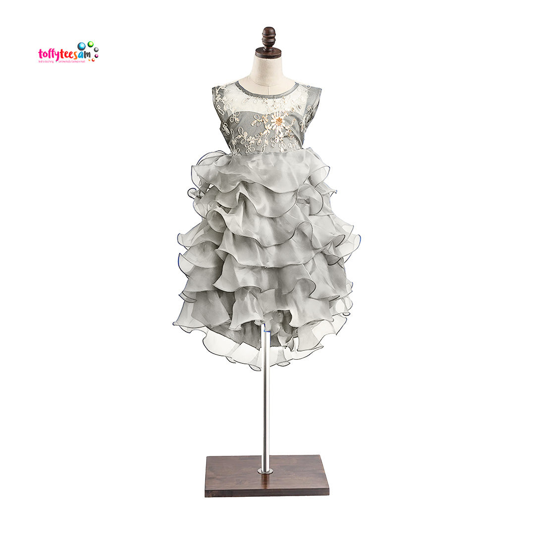 Lace Sequins Wedding Tulle Dress Pageant Embroidery Tail Princess Communion Party Birthday Flower Girls Evening Gown