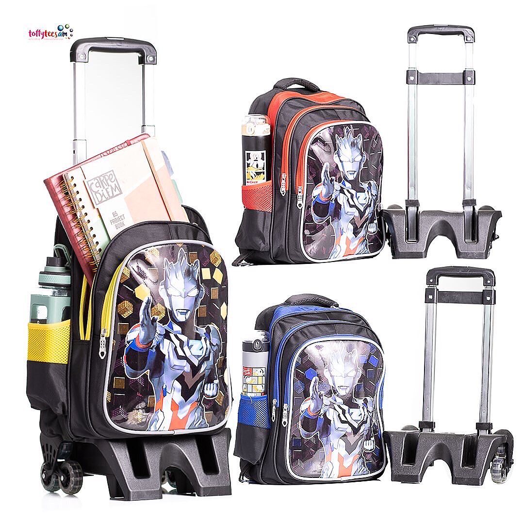 Kids 3D School Bag Transformers Rolling Backpack Wheeled Girl Backpacks With Wheels Trolley Bag for Children Bookbag