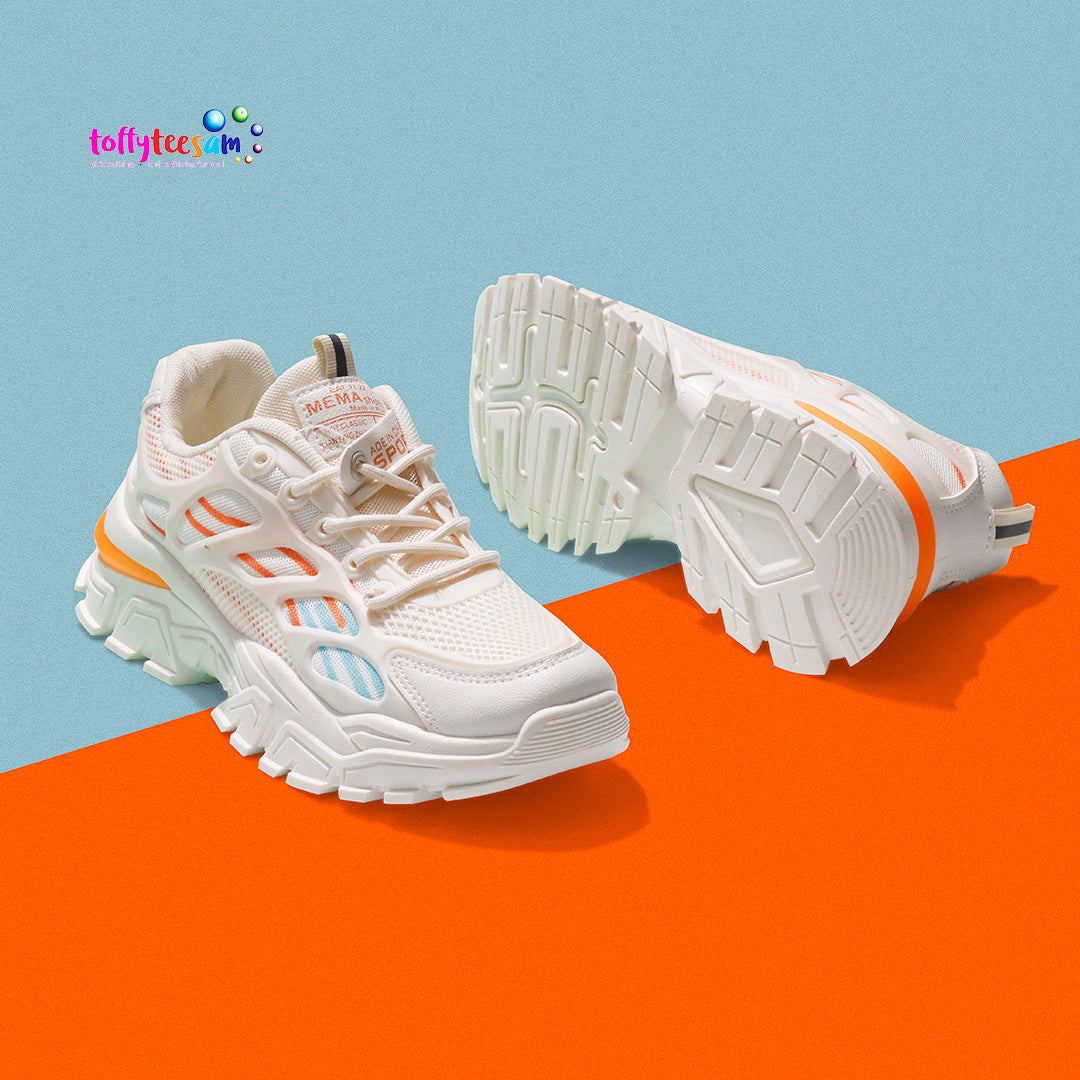 Girls Sneakers - Sport - Leather Mesh Outdoor Shoes
