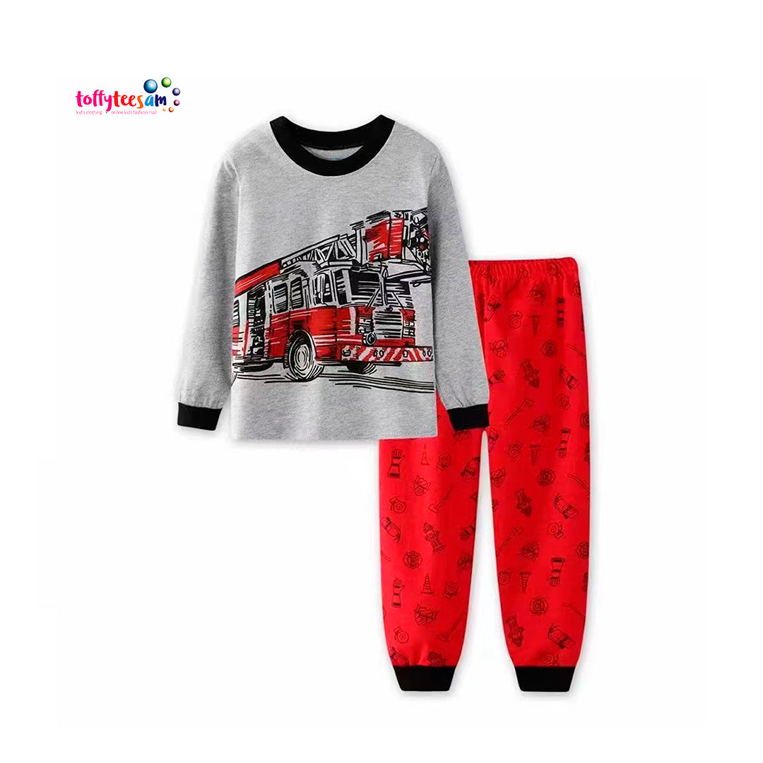 Firetruck Long sleeves Pajamas - Pyjamas - Character Pyjamas - PJ - Character Pajamas