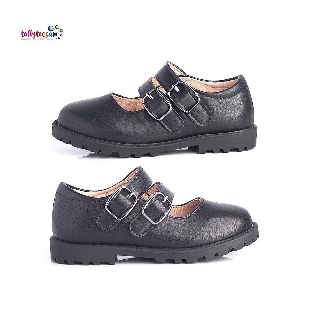 Black Leather Vintage Nostalgia Buckle Platform Mary Janes Shoes Girl Shallow Student Thick Bottom Cowhide Black Loafers School shoe