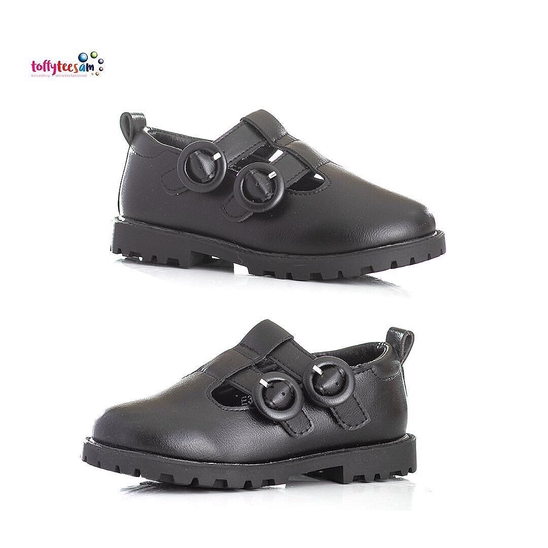 Kids Black PU Leathers School Student Shoes For Girls