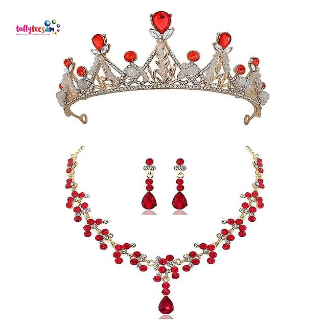 Enchanting Princess Jewelry Set Crown, earrings, necklace