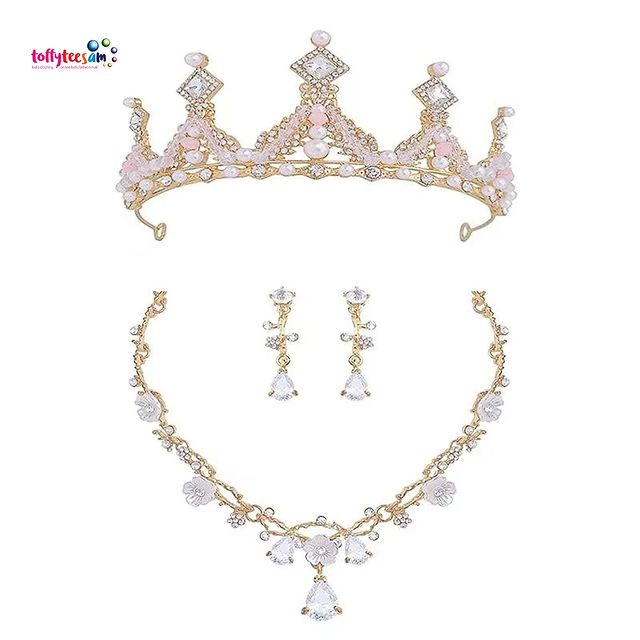 Magical Mermaid Jewelry Set tiara crown necklace earrings