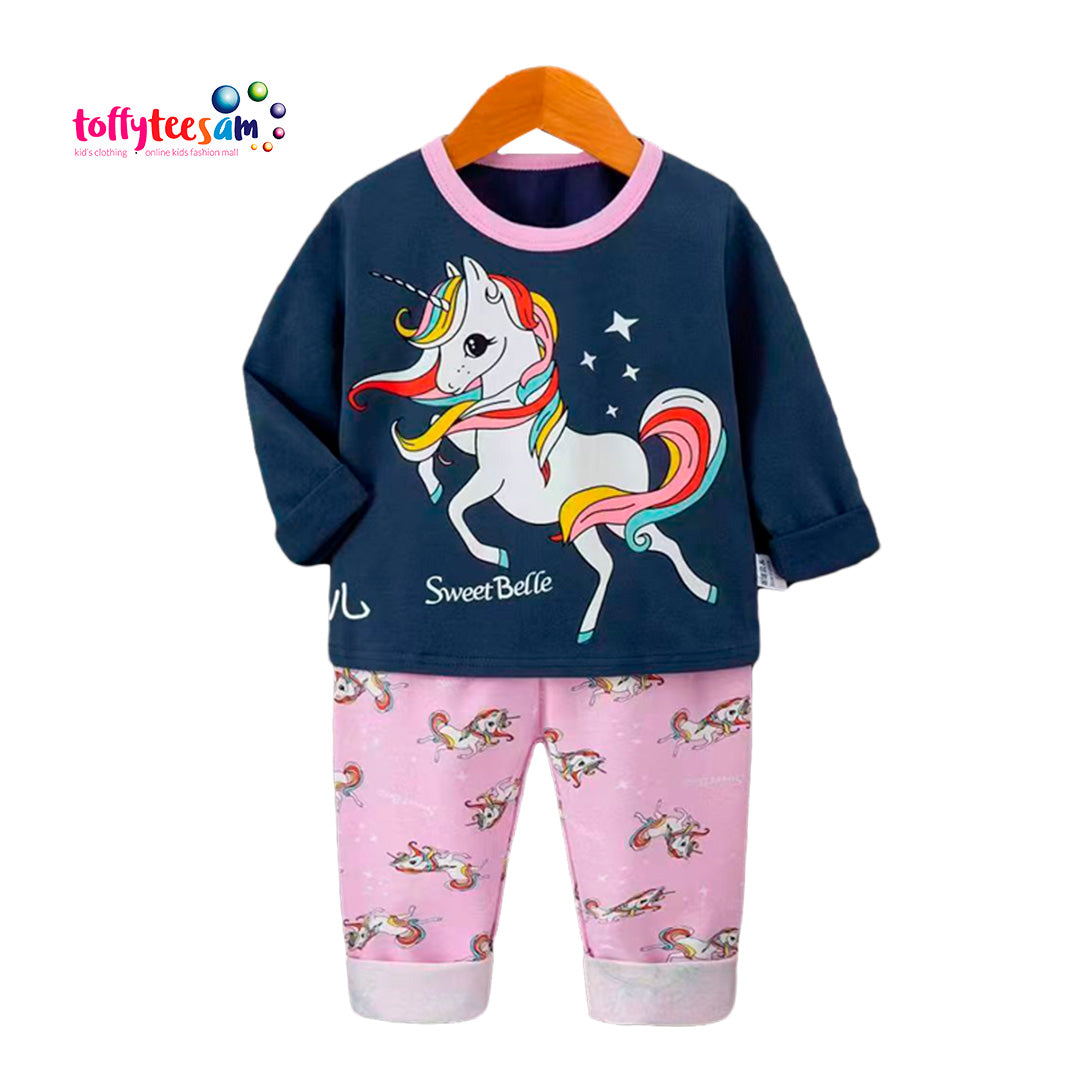 Unicorn soft Princess Long Sleeve Girls Character Pyjamas