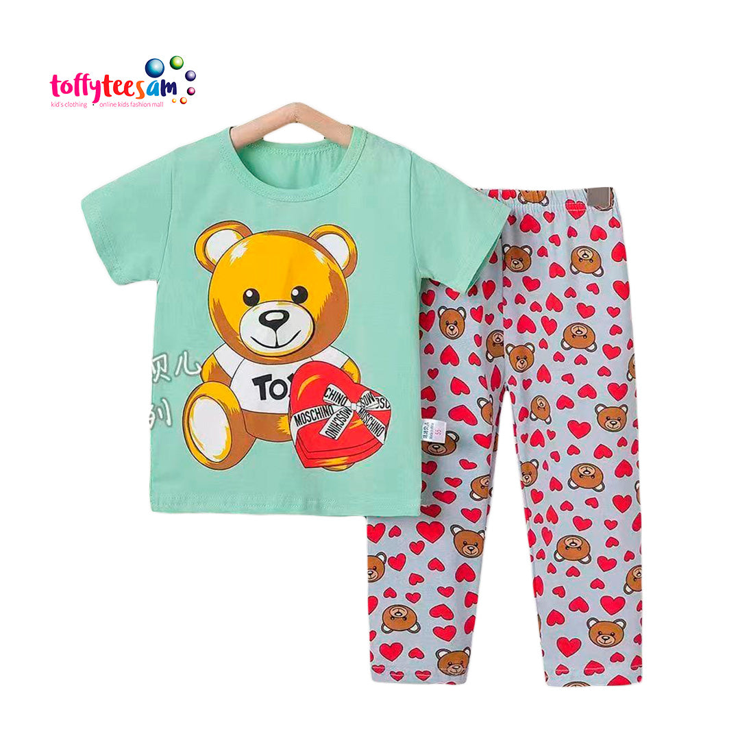 Girls Teddy Short Sleeve Character Pyjamas