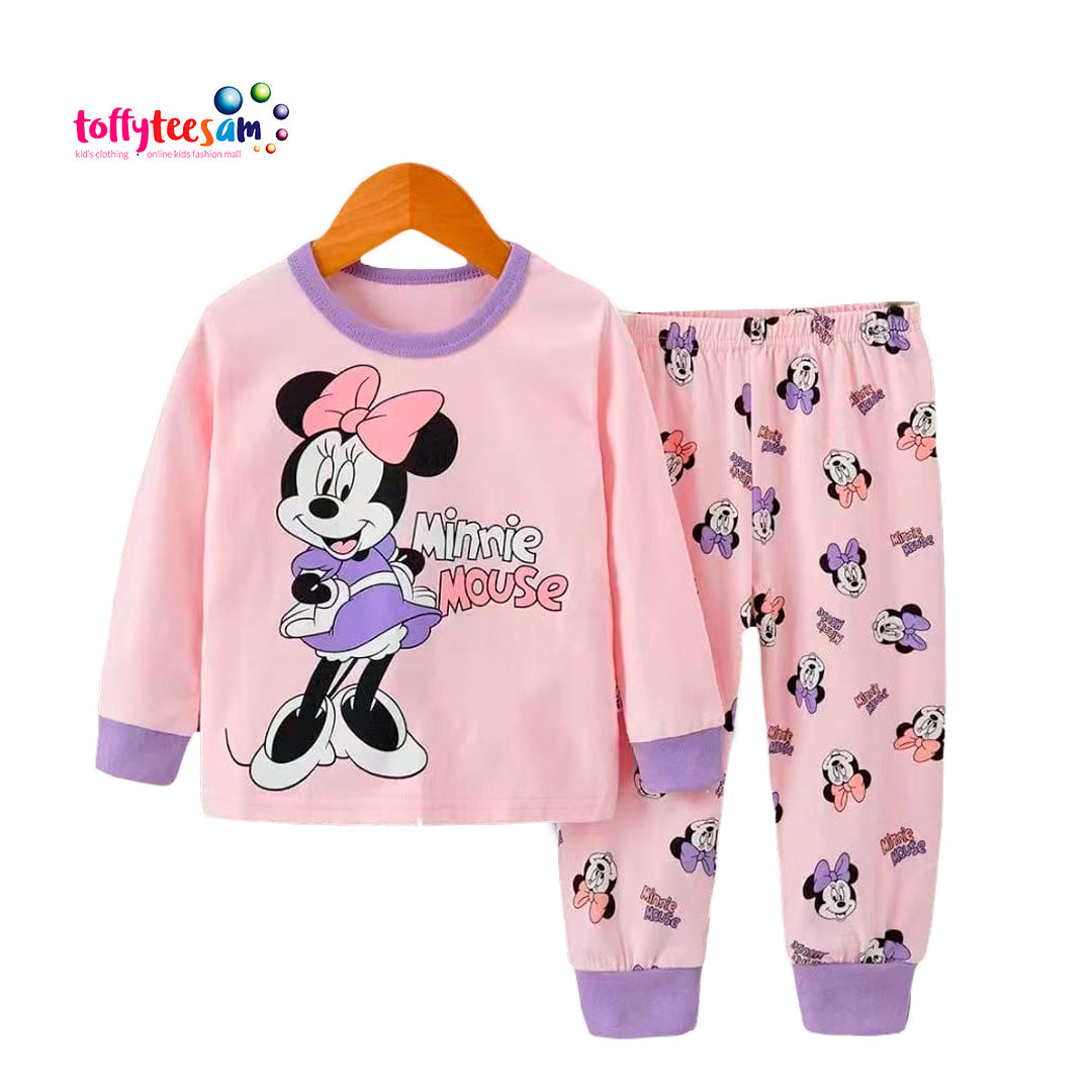 Minnie Long Sleeve Girls Character Pyjamas