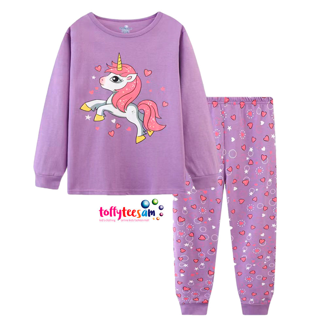 Unicorn Character Long Sleeve Girls Princess Pyjamas