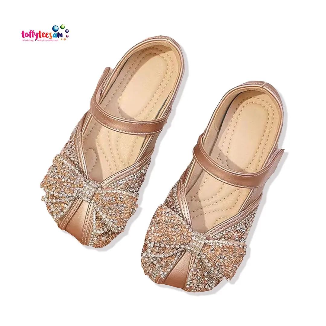 Princess Cosplay Shoes Glitter Dress Shoes for Girls Little Kids Rhinestone Ballet Flats Mary Jane Shoes