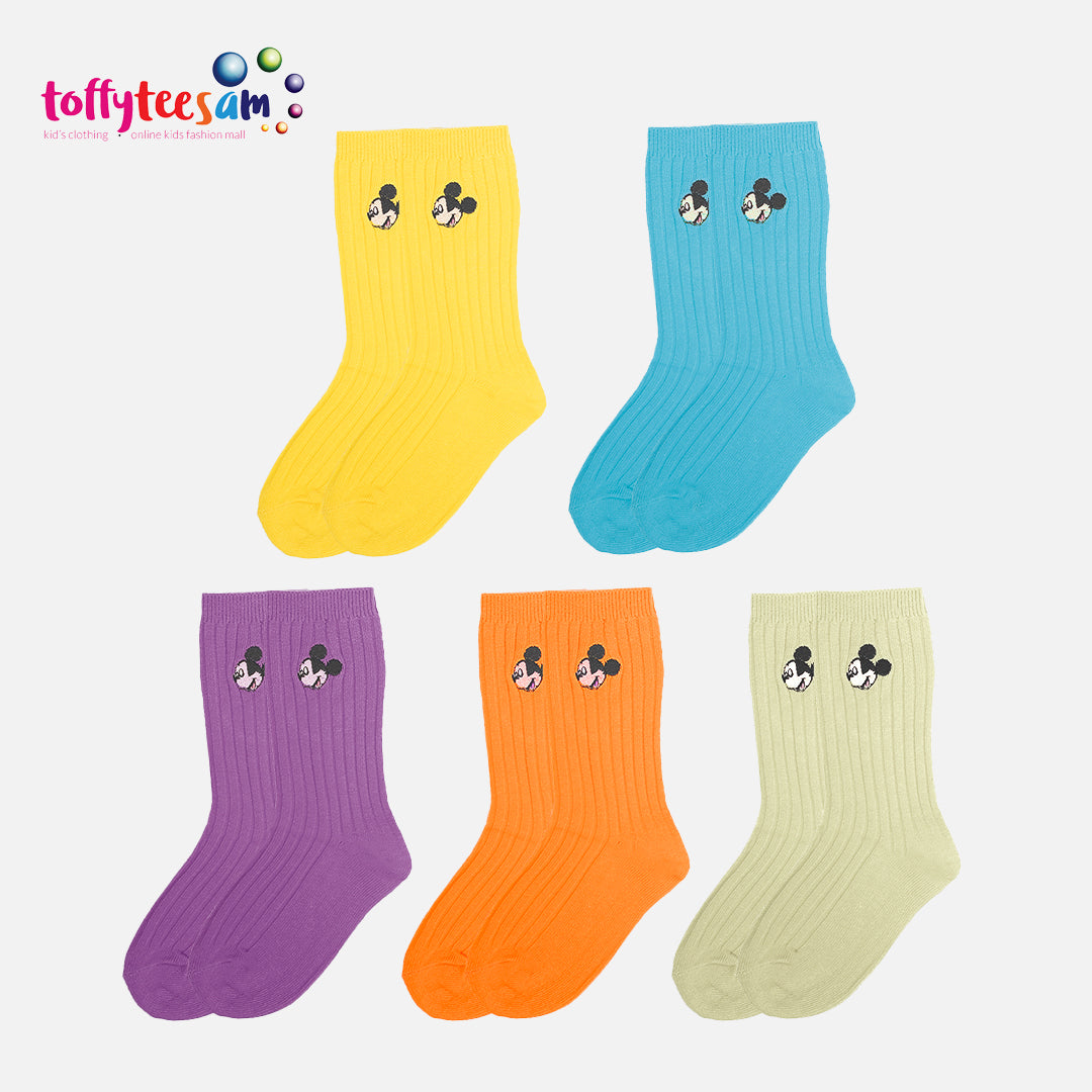 Children Colouful 5-pack set Cushioned Crew and Thick Durable Breatheable Socks